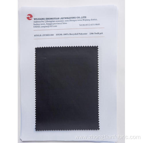 100% Recycled Polyester 230t Twill p/d